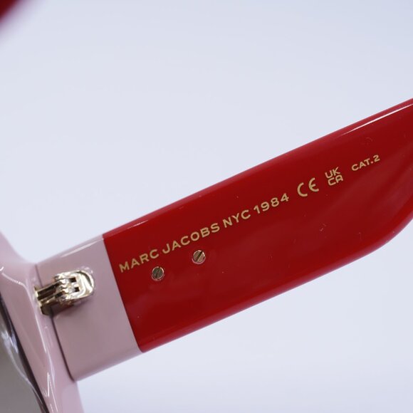 Marc Jacobs MARC 647/S 0C48 HA Sunglasses Pink/Red Square Frame, Brown Lenses - Picture 8 of 11